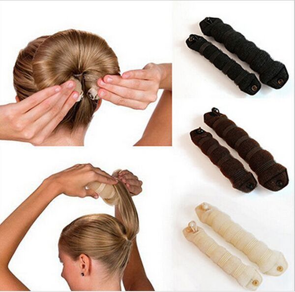 Neue Mode 20 Stück (10 Sets) Schwamm-Haar-Styling-Donut-Brötchen-Maker, einfach mit ehemaligem Ringformer, Styler, Haar-Accessoires-Werkzeug, 3 Farben