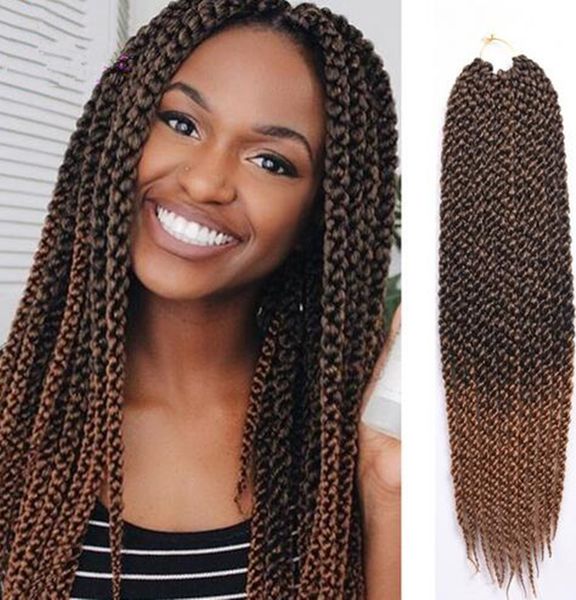2020 High Quality 3d Cubic Twist Crochet Braids Ombre Brown Color
