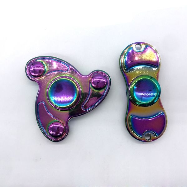 

edc toys rainbow color hand spinner ceramic bearing fingertip gyro cyclone torqbar brass style fidget spinner decompression anxiety toys dhl