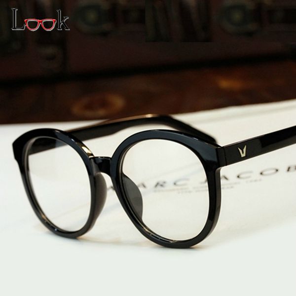 

wholesale- new 2017 big myopia glasses frame lentes opticos optical spectacle prescription eyeglasses frame women men lunette de vue oculos, Silver