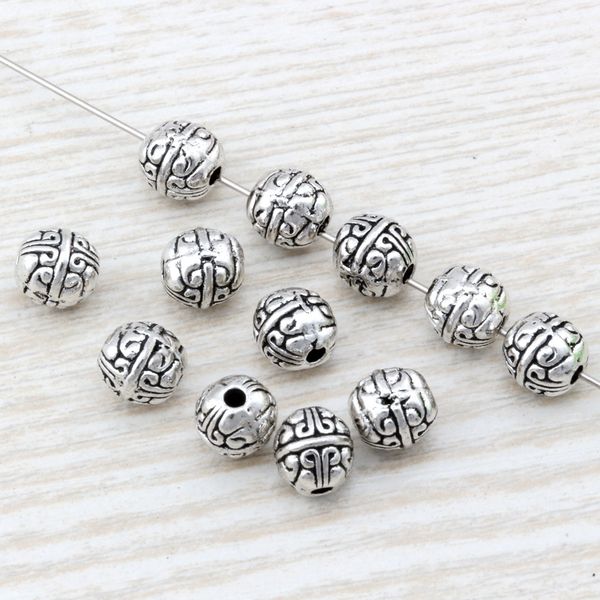 

mic 100pcs antique silver alloy exquisite spacer beads 7.5x8mm fits european style charm bracelet necklace d31, Bronze;silver