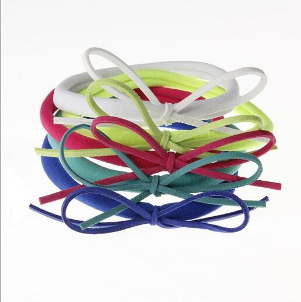 

nylon elastic hair band with diy bowknot children hair accessories band hair band yh658, Slivery;white