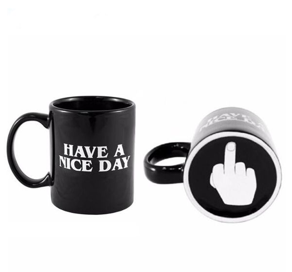 

creative 11oz ceramic coffee mug for men and women have a nice day middle finger bottom finger funny coffee tea milk cup cool tumbler novelt