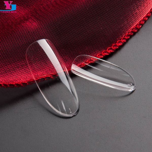 

wholesale- 500pcs clear round end oval professional false nails french artificial full cover decorated abs nail tips manicure accessories, Red;gold