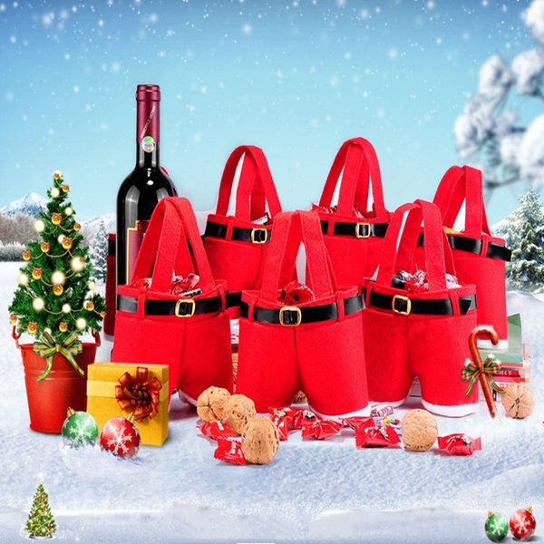 

santa pants style christmas decoration christmas wedding candy bags lovely gifts xmas bag for children ic555