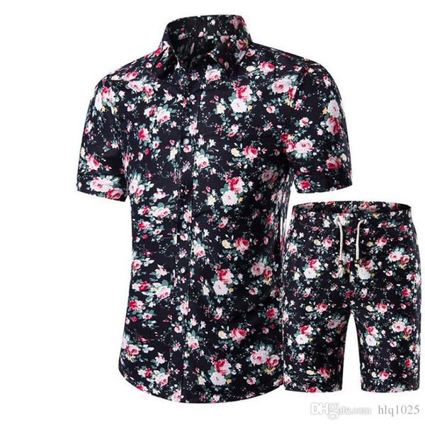 

New ummer men hirt hort et ca ual printed hawaiian hirt homme hort male printing dre uit et plu ize