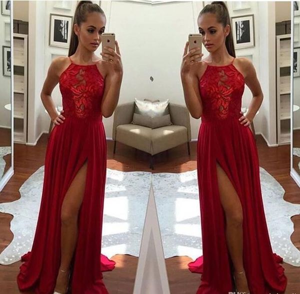 

холтер шифон вечерние платья выпускного вечера сексуальная иллюзия 2018 аппликация длинные партии знаменитости платья арабский праздник плат, Black;red