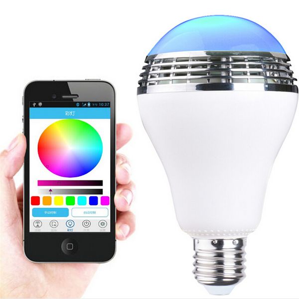 

smart led blub light wireless bluetooth speaker 220v-240v e27 3w lamp bulbs audio for iphone 5s 5c 5 ipad