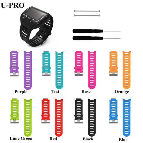 

wholesale- silicone watch bands strap for garmin forerunner 910xt gps triathlon running swim cycle training sports watch, Black;brown