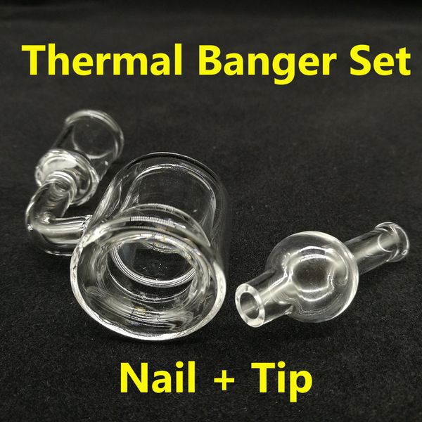 

New Design XXL Quartz Thermal Banger Nail+Bubble carb cap 10mm 14mm 18mm male female 90 45 Degrees 100% real quartz banger nails
