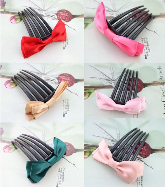 

6pcs fashion cloth knot barrette hair clips #r497, Black;brown