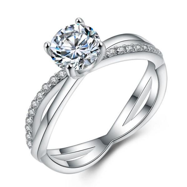 

2018 new 1.5 ct princess cut white canary created diamond solid 925 sterling silver 2-pcs wedding ring set, Golden;silver