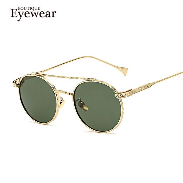 

wholesale- boutique steampunk round designer steam punk metal women coating sunglasses new men retro circle glasses h1784, White;black