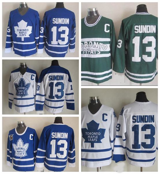 

old time toronto maple leafs 13 mats sundin hockey jerseys vintage classic 75th anniversary mats sundin jersey embroidery c patch s-xxxl, Black;red