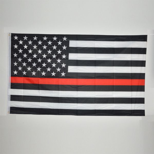 4 Arten von BlueLine USA-Flaggen, 90 x 150 cm, dünne rote Linie, US-Flagge in Schwarz, Weiß und Blau