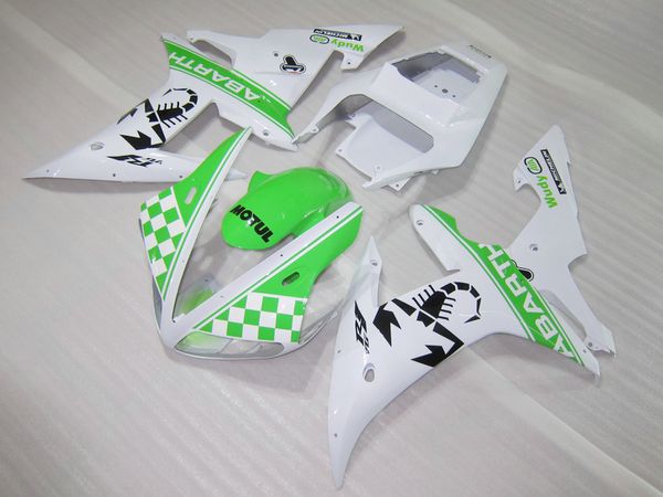 

custom paint bodywork for yamaha 2002 2003 yzf-r1 green white fairings kit yzfr1 yzf r1 yzf1000 02 03 vc47
