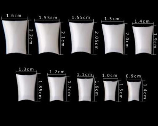 

500 Шт./Компл. Плавники Форма Ложные Акриловые Искусственные Советы Ногтей Поддель