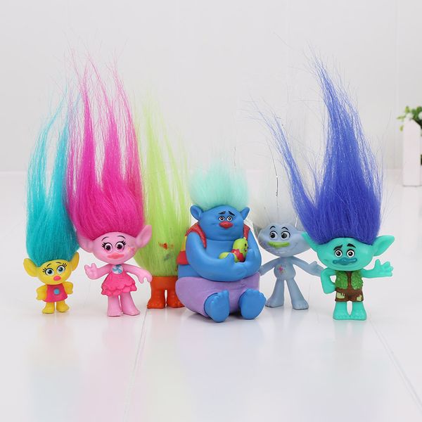 2019 Trolls Lovely Long Hair Cartoon Doll 2 6cm Doll Toys Action