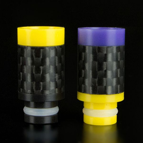 

Colorful Carbon Fiber & Delrin Drip tips Flat Wide Bore 510 Drip tips fit RDA Atomizer high quality Newst Carbon Fiber Mouthpiece DHL Free