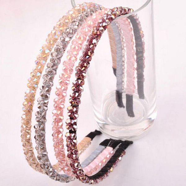 

fashion women girl metal crystal hairbands headband jewelry headwear 2017 new hight quality hair band accessories, Slivery;white