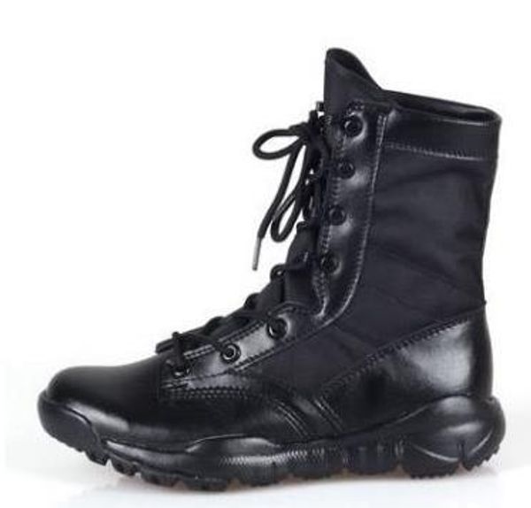 

2017 new army boots mens tactical boots shoes desert outdoor hiking leather boots military enthusiasts combat shoes, Black