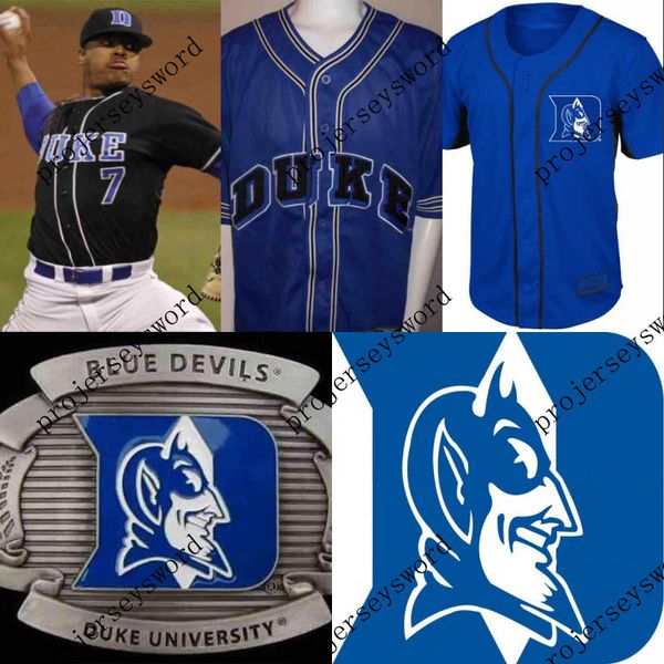 

#7 STROMAN Duck University Blue Devils Jersey 100% Stitched Embroidery Logos Retro Baseball Jerseys Any Name Number