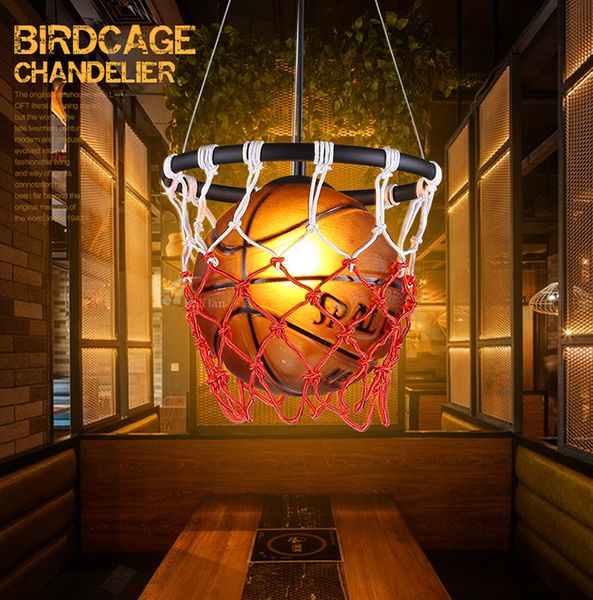 

art basketball lamp personality restaurant bar stores stadium sports theme art deco pendant lamp child room basketball pendant light