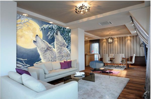 

moonlight white wolf mural 3d wallpaper 3d wall papers for tv backdrop wallpaper for walls 3 d for living room