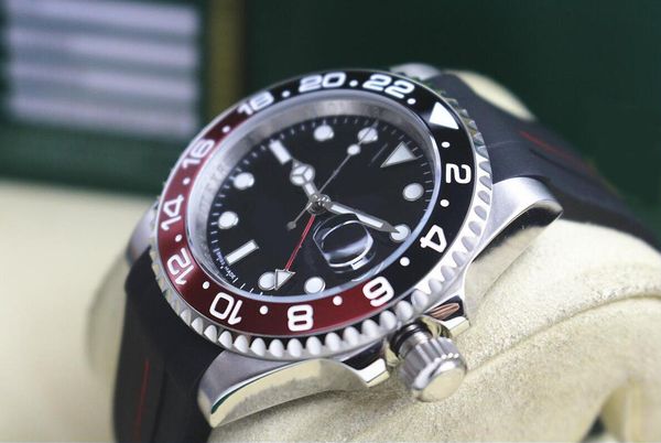 

Роскошный бренд часы 40 мм 116710LN 116719 GMT керамический безель черный циферблат автоматические механические черный резиновая лента мужские часы Watche
