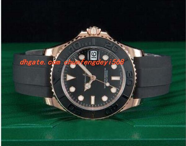 

fashion luxury wristwatch automatic black dial 18kt everose gold rubber strap 40mm men watch men's watch watches, Slivery;brown