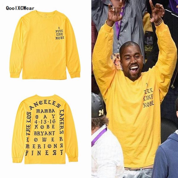 

QoolXCWear 2017 Kanye West Я чувствую, как Кобе с длинным рукавом память футболка