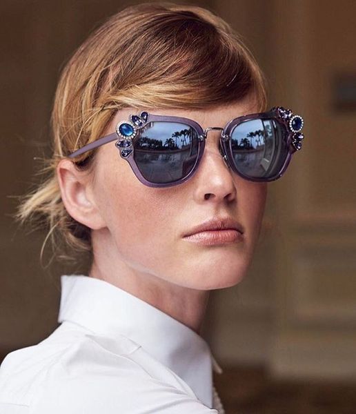 

новый ashion женские кошачий глаз солнцезащитные очки высокое качество роскошные горный хрусталь женщины солнцезащитные очки марка дизайнер, White;black