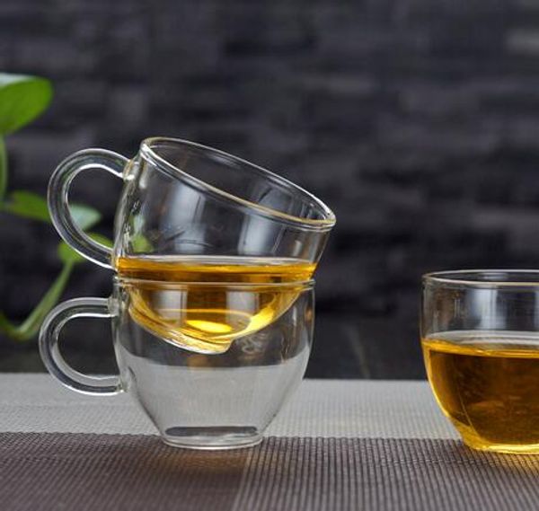 

новый 100 мл стеклянные чашки жаропрочных ясно ручной кристалл мини-кунг-фу чай кофе молоко чай круглый напиток кружка