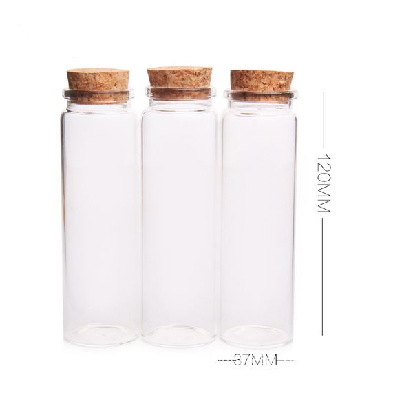 Großhandel 100 teile/los 90 ml Klarglasflasche mit Holzkorken, 90 cc Glasgefäß, Glasbehälter mit Kork, verkorkte Flaschen