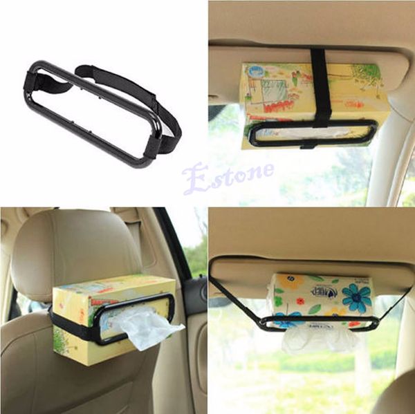 Wholesale- Portable Tissue Box Dispenser Clip Bracket Car Truck Sun Visor Seat Back Paper Holder Fixed Frame