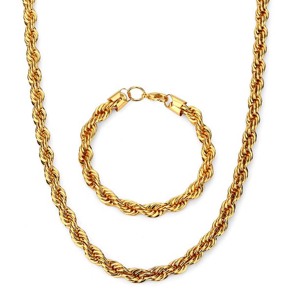 

Высочайшее Качество Хип-Хоп Веревка Цепи Ожерелье Браслет Рок Рэппер Ювелирные н