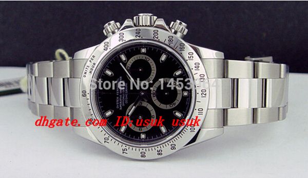 

factory supplier new luxury wristwatch 116520 black dial stainless steel bracelet automatic mens men's watch watches, Slivery;brown