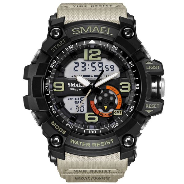 

men gift relogios waterproof watch led male shipping masculino clocks digital casual men's watches military wrist sport drop shock mlst, Slivery;brown