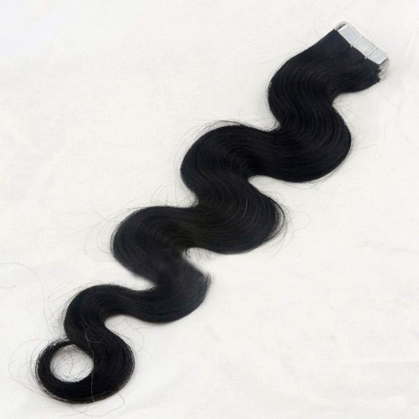 

grade 7a--good quality//100% human indian hair pu tape in body wave hair extension with different color & length, 2.5g /pc&40pc/lot, Black