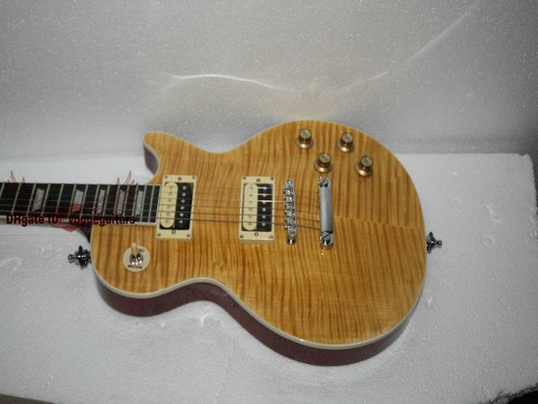 

New one piece neck tiger flame electric guitar ebony fingerboard a2345