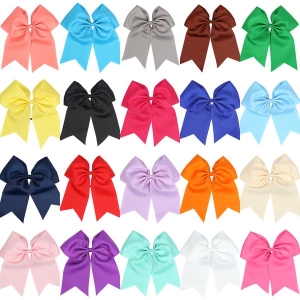 

Whole ale 8 quot large cheer bow baby girl olid ribbon cheer bow with alligator clip handmade girl cheerleading bow 25pc lot