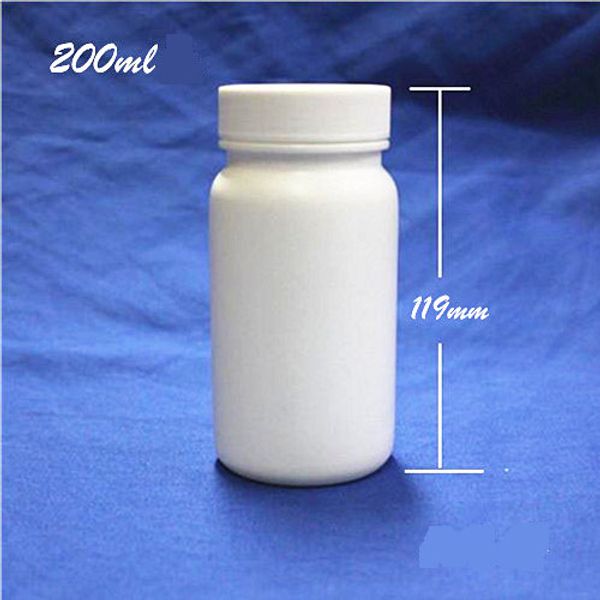 300pcs/lot Capacity 200ml Plastic HDPE Empty Bottle with Screw Cap for Pills Tablets Capsule Medicine Candies Food Packaging
