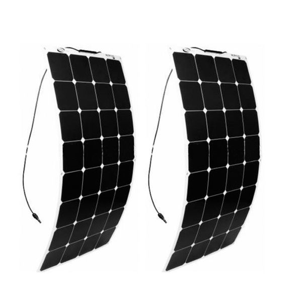 

olarparts 2pcs* 100w flexible solar panel solar cell boat rv solar module for car/rv/boat 12v battery charger