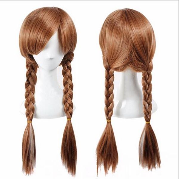 

quality fashion picture full lace high wigs>>long braided 70cm synthetic wig heat resistant brown ponytail weave head hair wom, Black