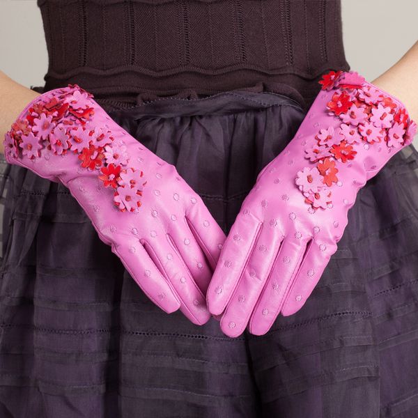 

wholesale- kursheuel luxurious imported sheepskin gloves women soft leather warm wrist women gloves ku-001, Blue;gray