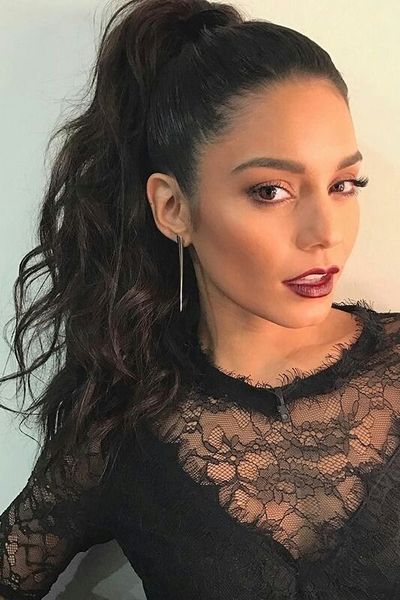 

beauty long high wavy human hair ponytail extensions virgin peruvian hair ponytail hairpieces 1b wrap around wavy curly human hair, Black