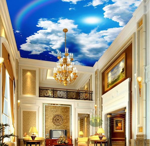 Avoir Images Acheter Personnalise 3d Ciel Plafond Papier Peint Ciel Bleu Ciel actualisé par