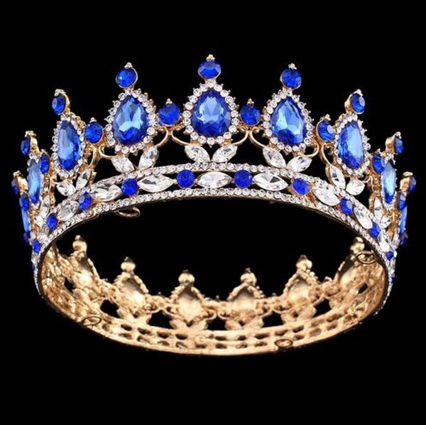 

pageant full circle tiara clear austrian rhinestones king / queen crown wedding bridal crown costume party art deco, Silver