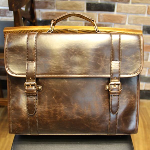 

wholesale- fashion brand crazy horse pu leather men messenger bag man handbag luxury vintage shoulder bags men briefcases office bag bolsas
