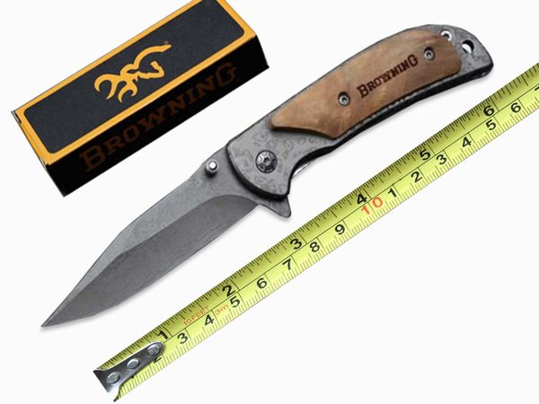 

New Style Browning 338 Small Size Copy Damascus Tactical Folding Knife 440C 57HRC Fast Open Outdoor Camping Hunting Survival Knife B214Q